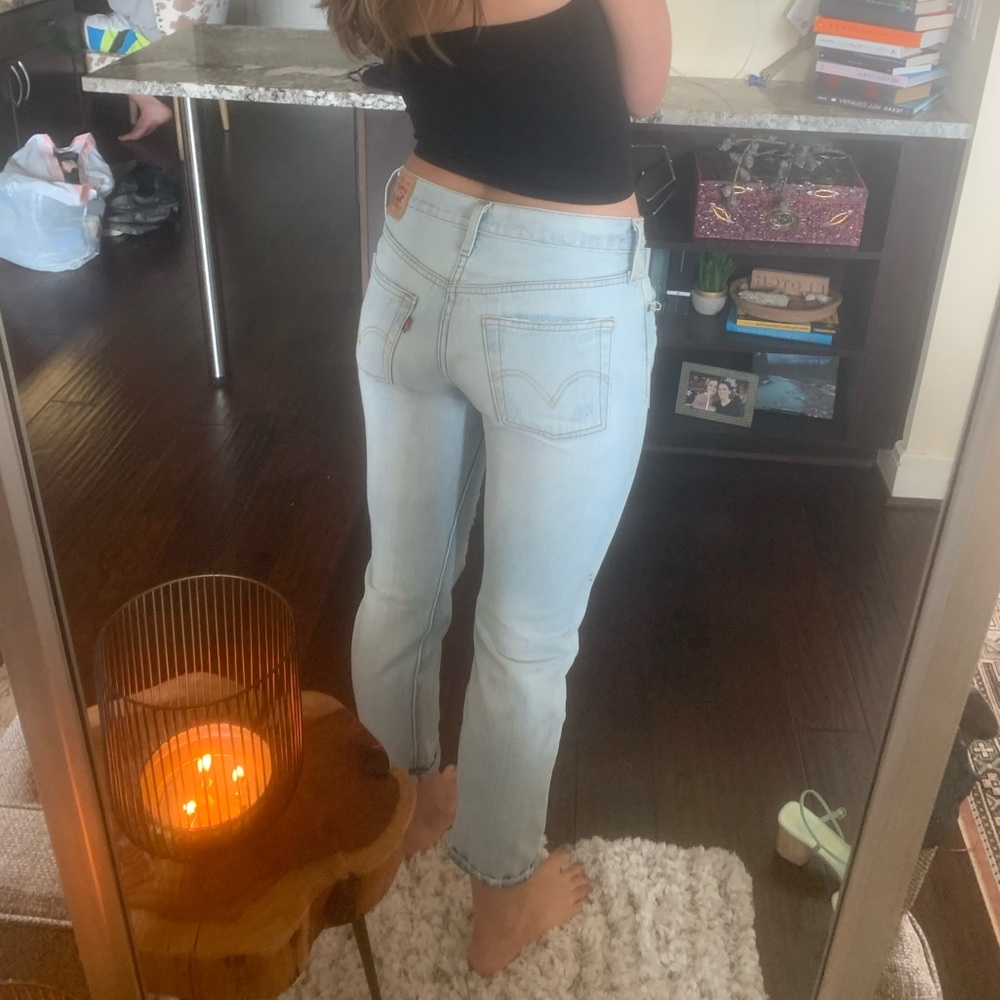 Levi's light wash ripped 501 jeans